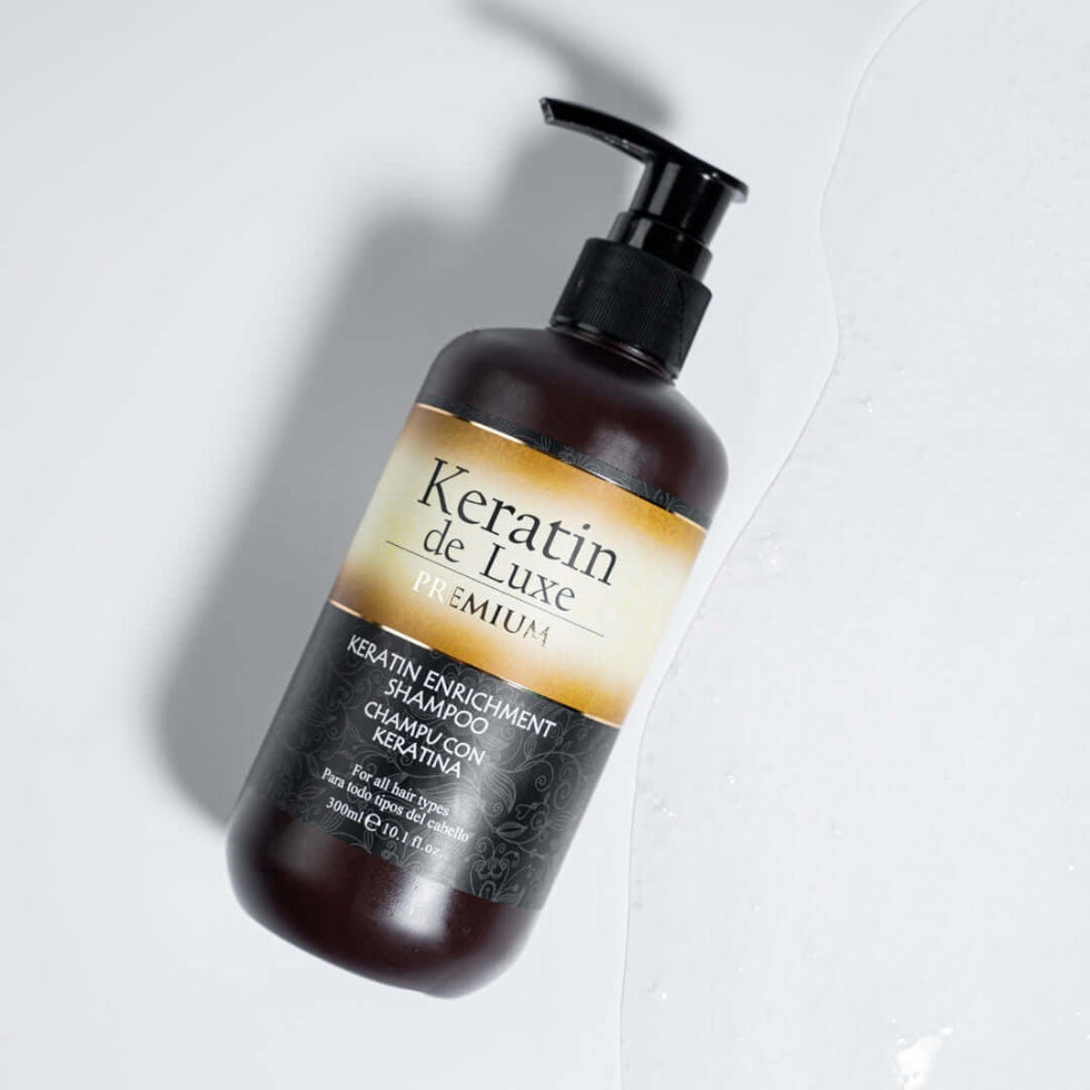 Keratin Enrichment Conditioner for frizzy damaged hair repair and smooth shine bottle
