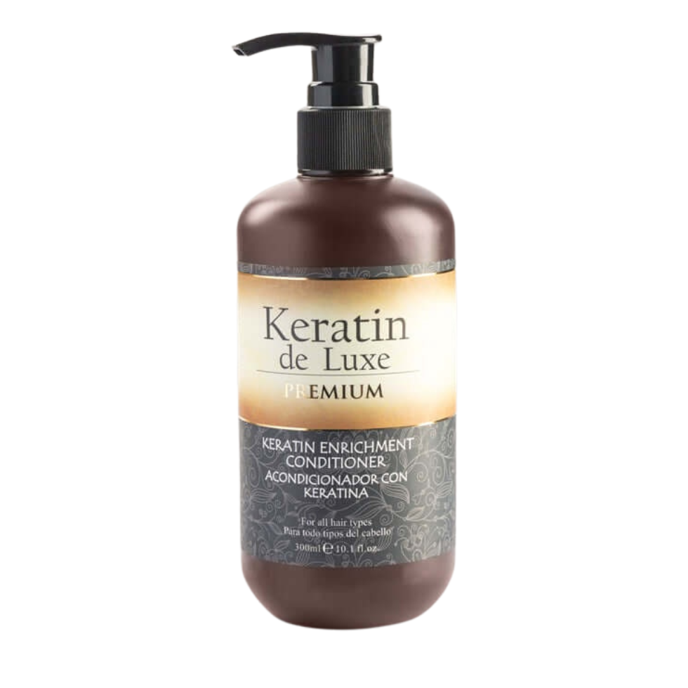 Keratin Enrichment Conditioner for frizzy damaged hair repair and smooth shine bottle
