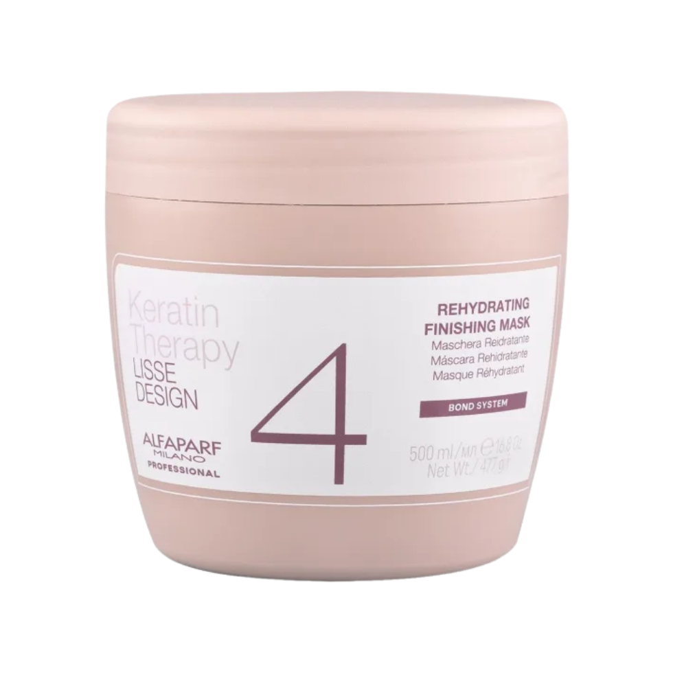 keratin therapy lisse design rehydrating mask 500ml deep moisture frizz control damaged hair repair
