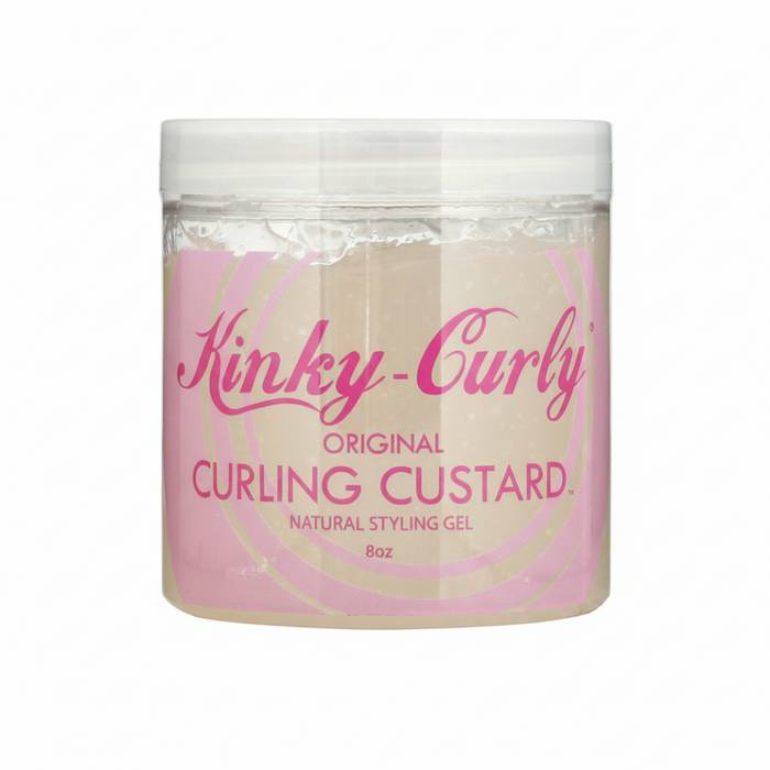 kinky curly curl custard gel defines curls controls frizz adds shine soft bouncy curls