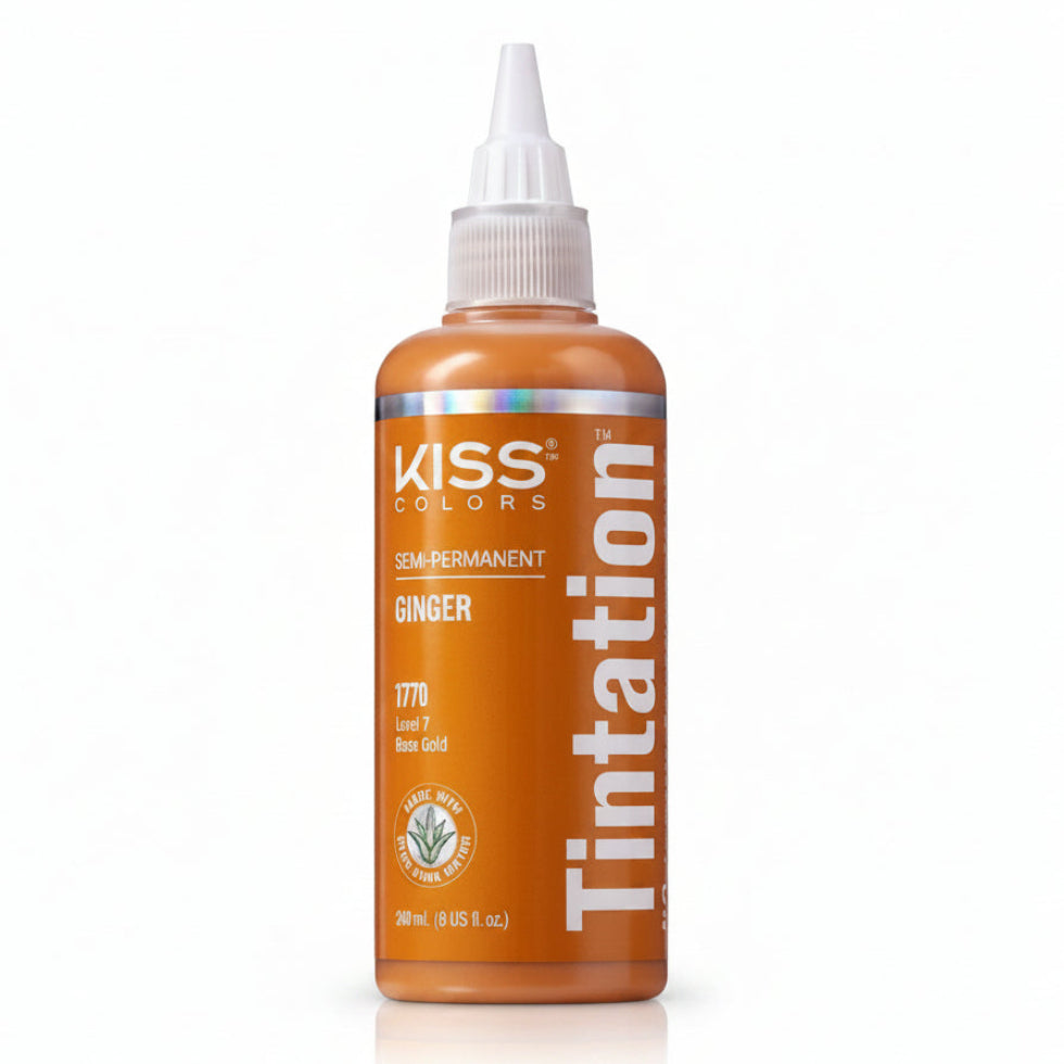 kiss colors tintation t770 ginger semi permanent hair color 148ml vibrant ginger orange ammonia free conditioning hair dye bottle product