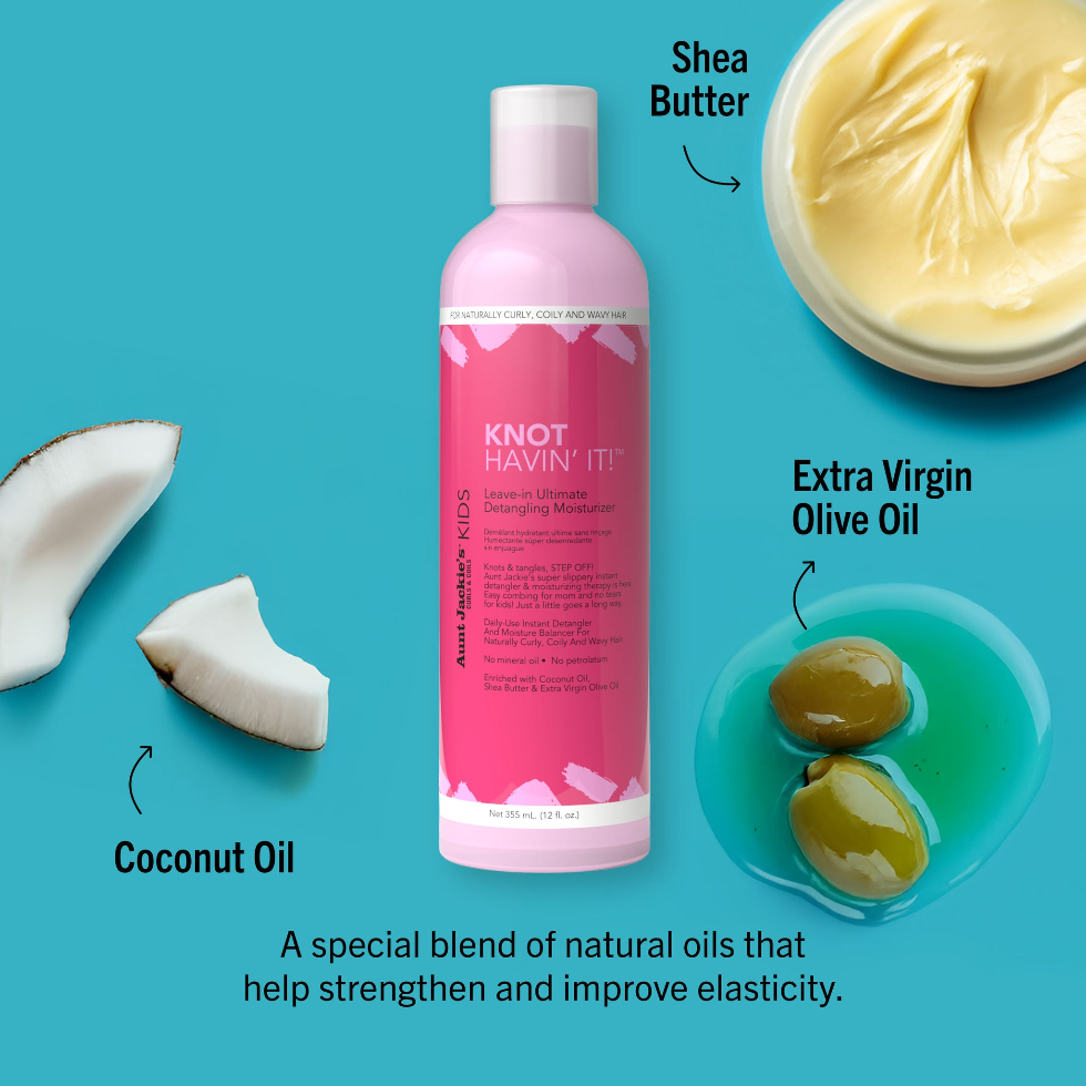 aunt jackies kids knot havin it leave in detangling moisturizer for soft tangle free hair