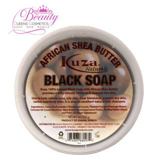 Kuza African Shea Butter Black Soap 227g | Natural Acne & Deep Cleanser