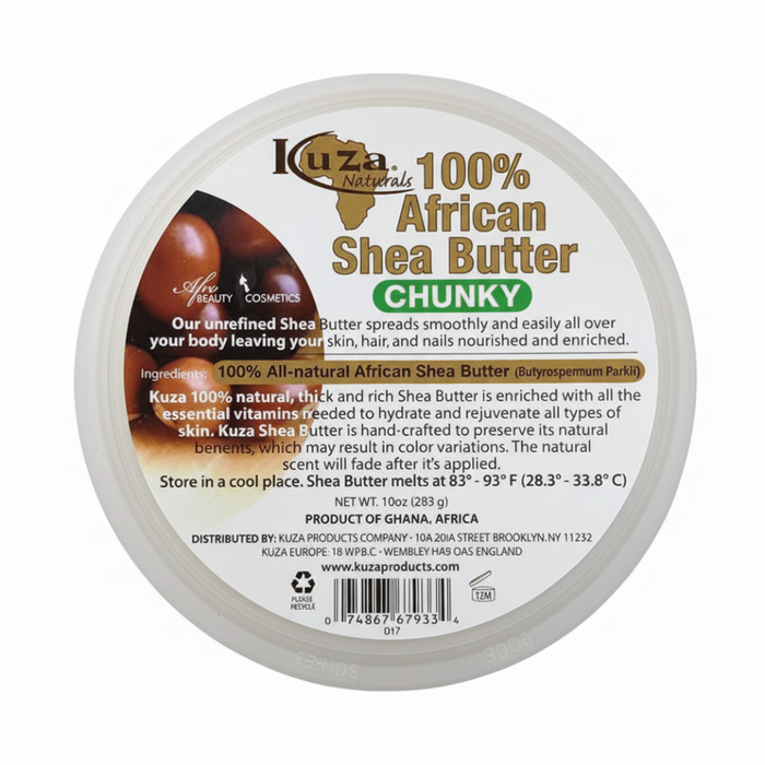 Kuza 100% African Shea Butter Chunky 283g | Pure Unrefined Skin & Hair Care