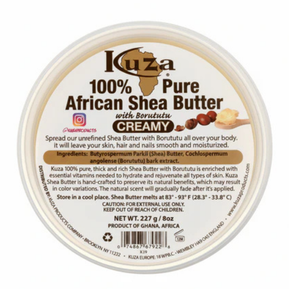Kuza african shea butter creamy 283g moisturizer for skin hair and nails deep hydration care