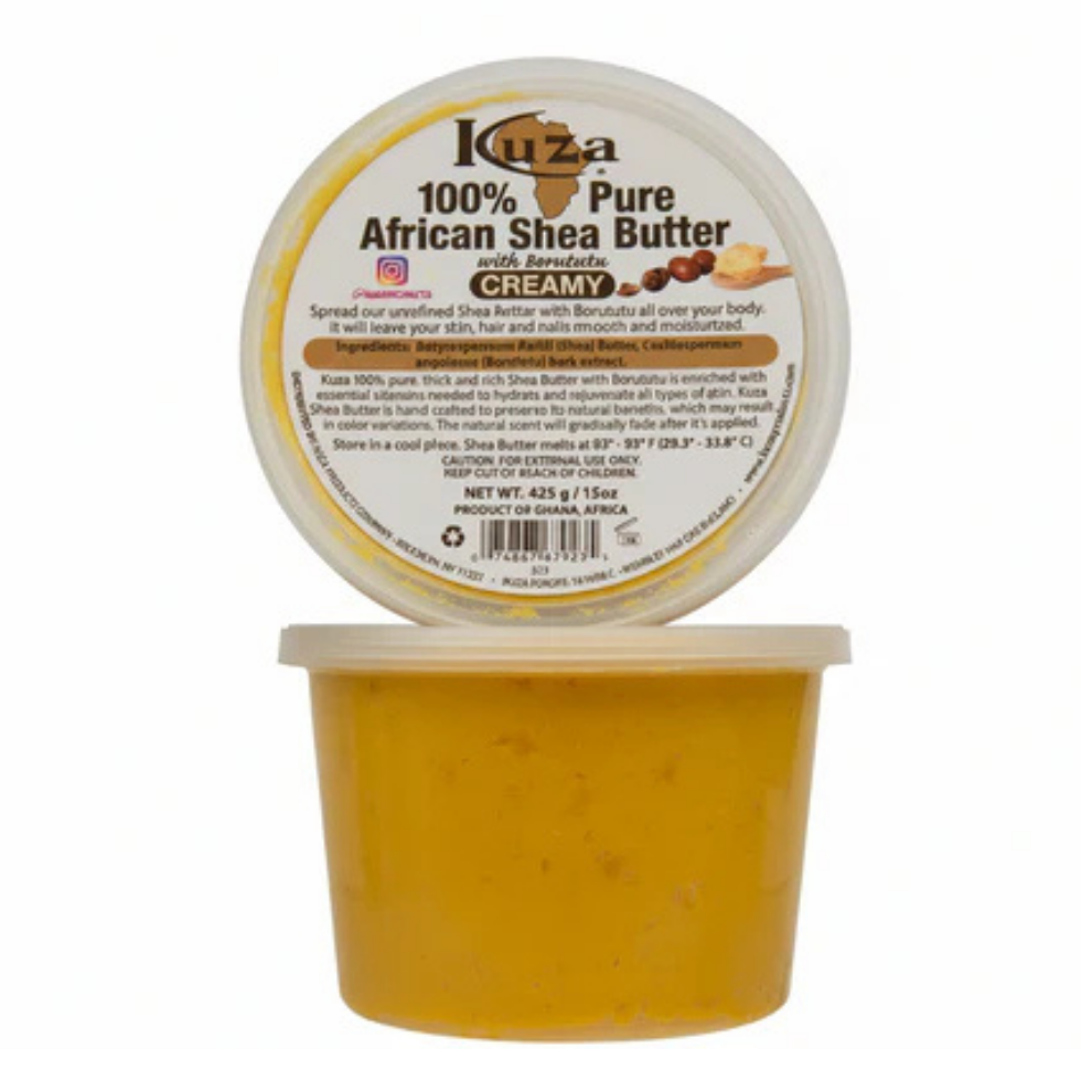 Kuza african shea butter creamy 425g skin hair and nails moisturizer deep hydration care butter