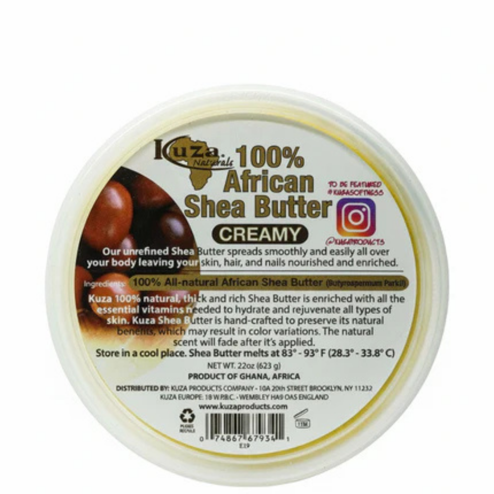 Kuza african shea butter creamy 623g skin hair and nails moisturizer deep hydration care butter