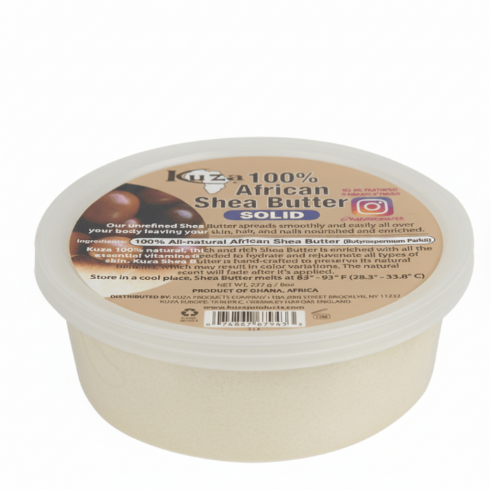 Kuza 100% African Shea Butter Solid 227g | Pure Unrefined Skin Moisturizer