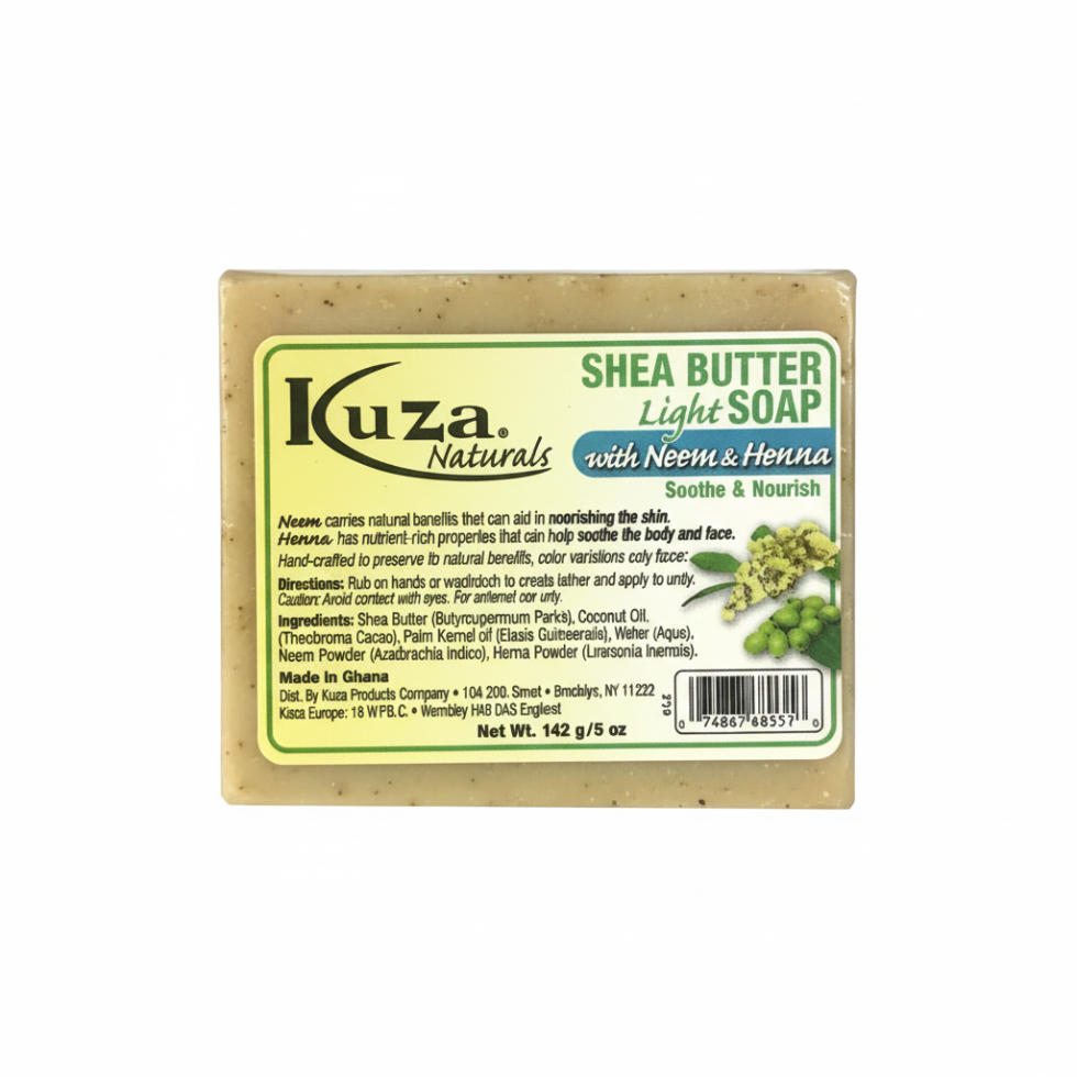 Kuza african black soap neem henna 142g acne care deep cleansing natural skin purifying soap