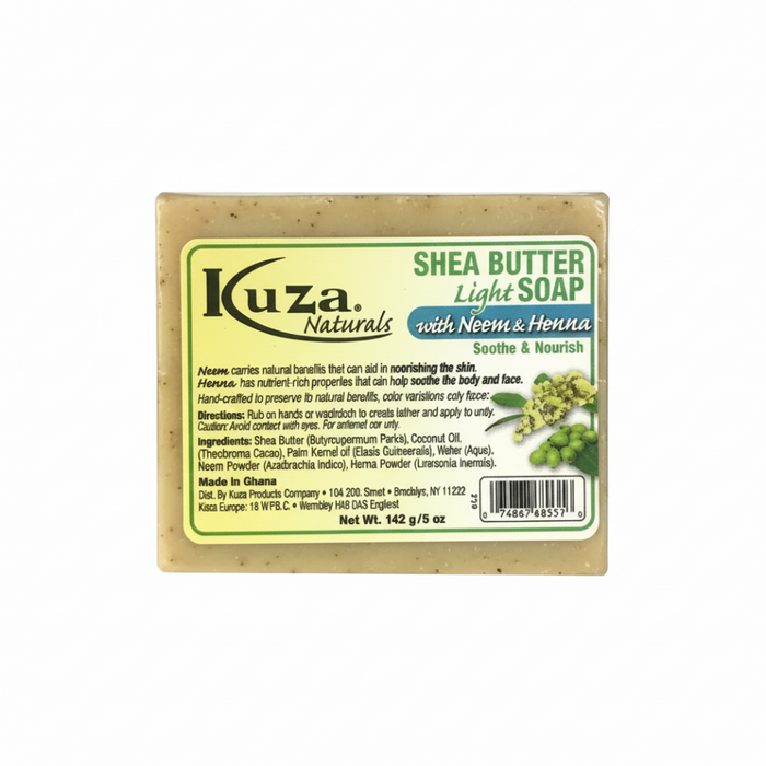 Kuza Naturals African Black Soap Neem & Henna 142g | Acne Care & Deep Clean
