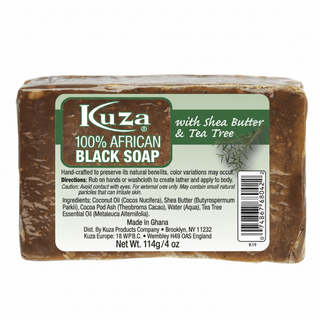 Kuza african black soap shea butter argan oil 114g moisturizing hydrating skin cleansing natural soap