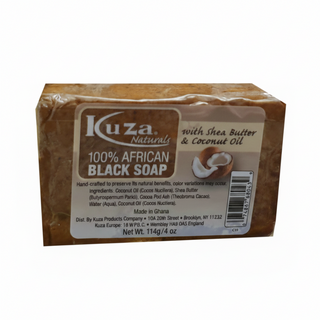 Kuza african black soap shea butter coconut oil 4oz natural cleansing clear skin care bar soap