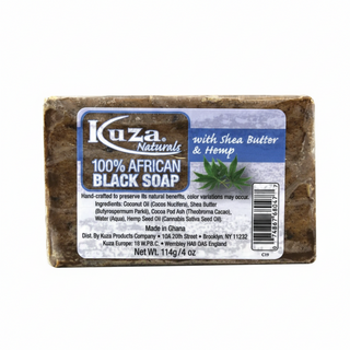 kuza african black soap with shea butter and hemp for gentle cleansing and smooth healthy skin