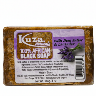 Kuza african black soap shea butter lavender gentle cleanse soothe moisturize skin care soap