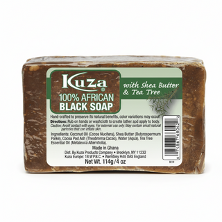 Kuza african black soap shea butter tea tree 4oz deep cleansing purifying skin care natural soap