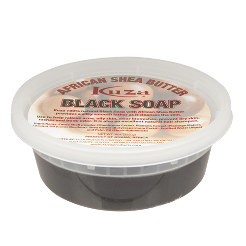 Kuza african shea butter black soap deep cleanser acne care natural skin purification soap