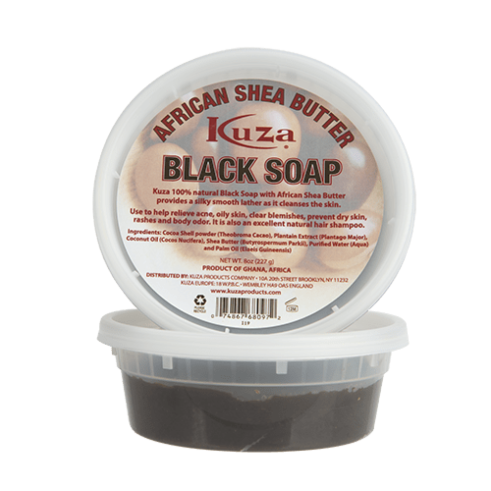 Kuza african shea butter black soap deep cleanser acne care natural skin purification soap