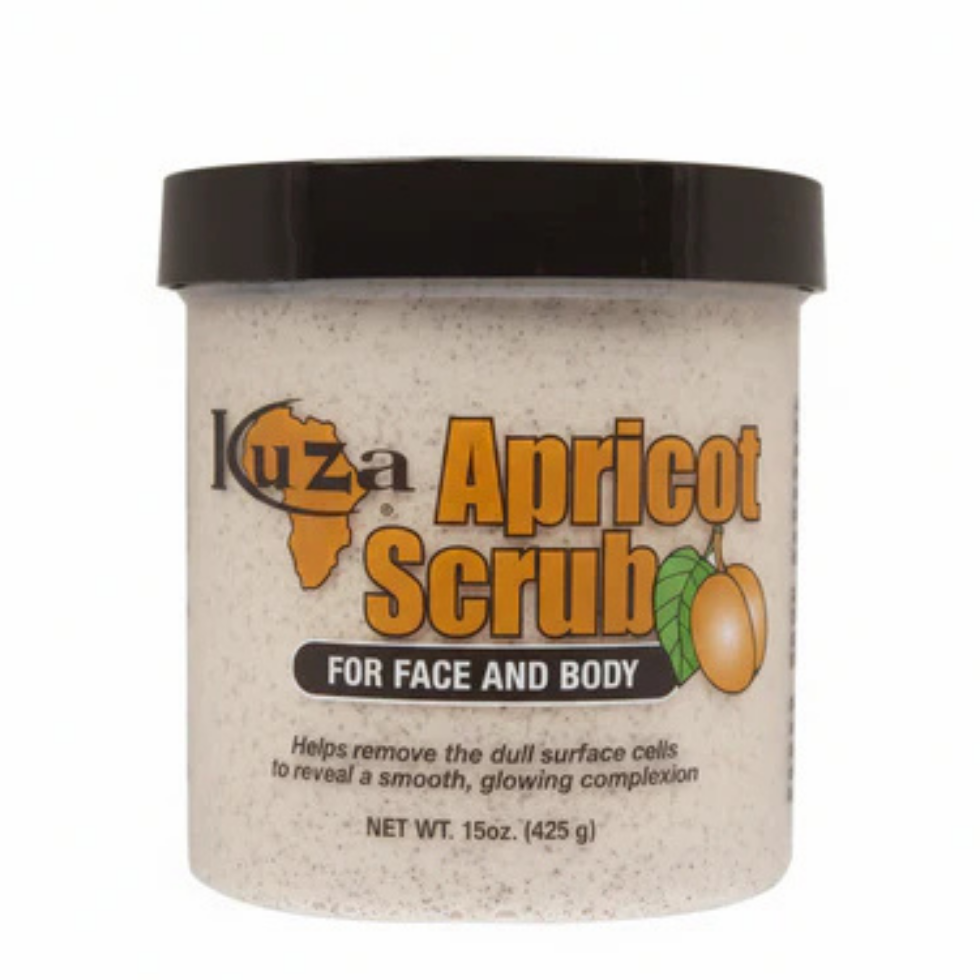 kuza apricot scrub for face and body 425g gentle exfoliation smooth bright hydrated skin care scrub