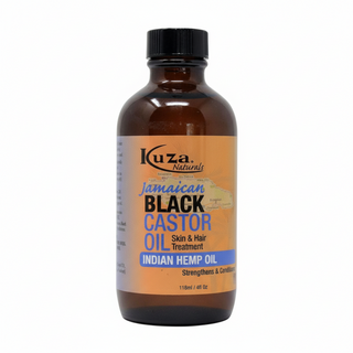 kuza jamaican black castor oil with indian hemp for hair and skin hydration and nourishment