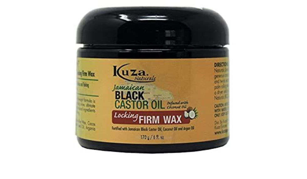 kuza locking firm wax with jamaican black castor oil for strong hold locs braids and smooth edges