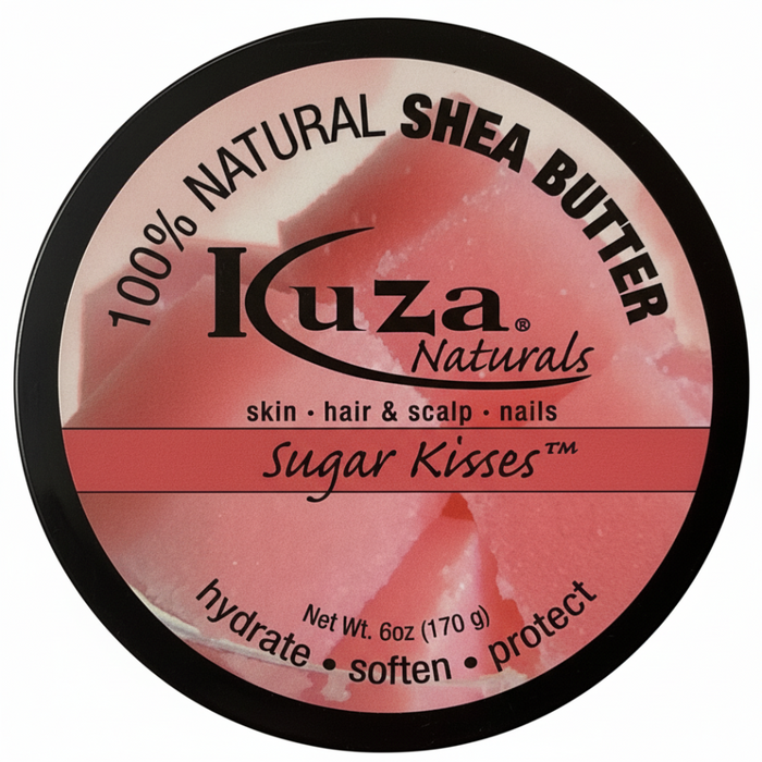 Kuza natural shea butter sugar kisses 6oz hydrating nourishing protecting skin hair and nails multi purpose care butter
