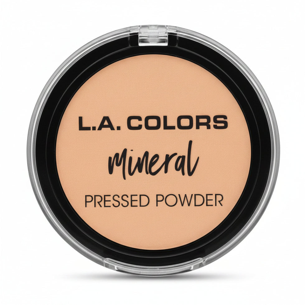 la colors mineral pressed powder cm373 natural beige smooth matte lightweight talc free face powder everyday makeup compact product