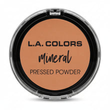 la colors mineral pressed powder cm375 tan beige smooth matte lightweight talc free face powder natural finish compact makeup product