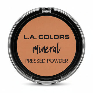 la colors mineral pressed powder cm375 tan beige smooth matte lightweight talc free face powder natural finish compact makeup product
