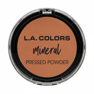la colors mineral pressed powder cm381 rich cocoa smooth matte lightweight talc free face powder natural finish compact makeup product
