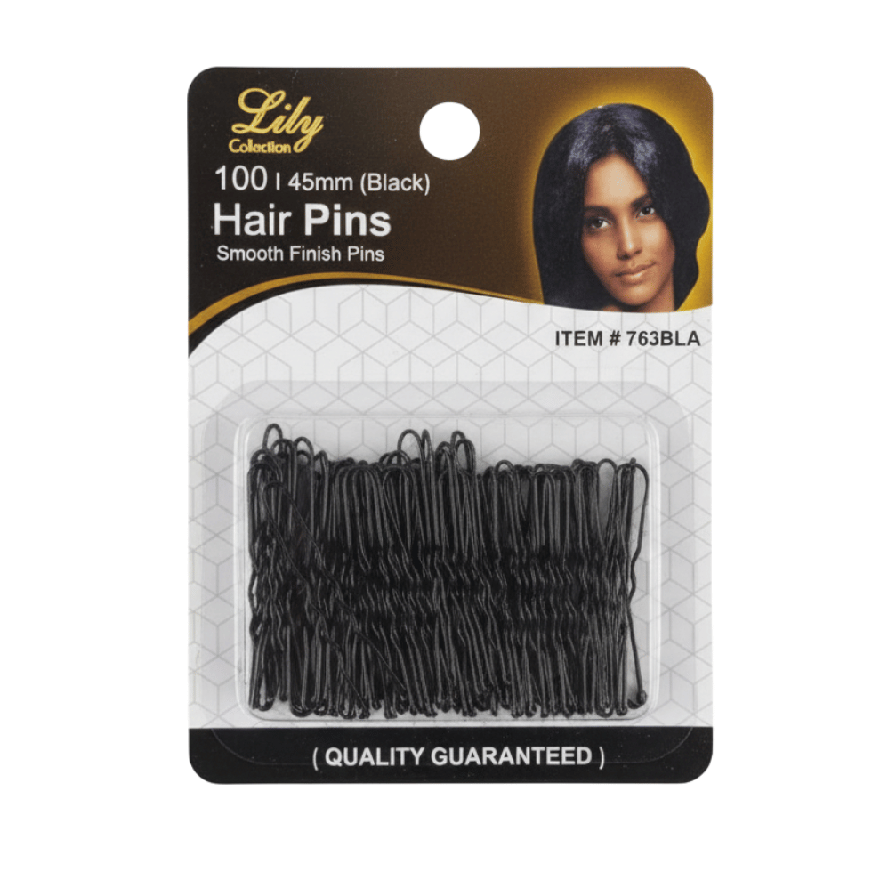 LILY 45mm black hair pins 100pcs salon bobby pins for strong hold and smooth styling