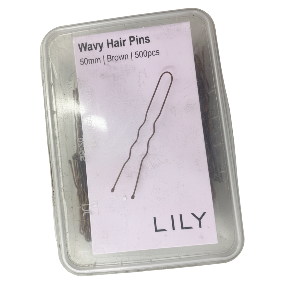 LILY 50mm wavy brown hair grips 500pcs salon styling pins strong hold natural finish hair accessories