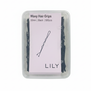 LILY 55mm wavy black hair grips 500pcs salon styling pins strong hold professional hair accessories