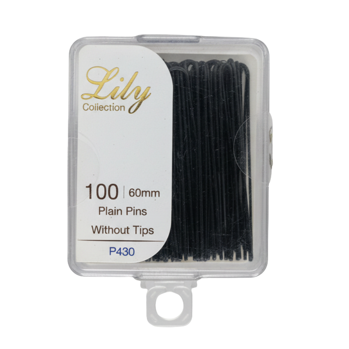 LILY 60mm Plain Hair Pins 100PCS | Salon Styling Grips P430 Collection