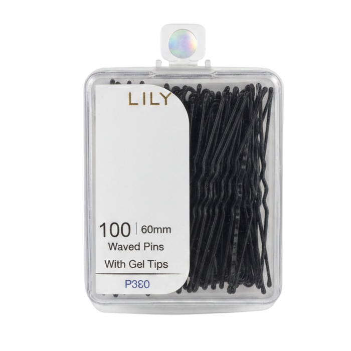 LILY 60mm Wavy Hair Pins Gel Tips 100PCS | Salon Grip Styling Pins P330