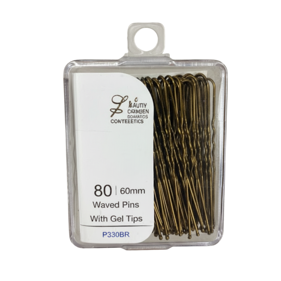 LILY 60mm wavy hair pins with gel tips 80pcs salon styling grips strong hold comfortable hair pins