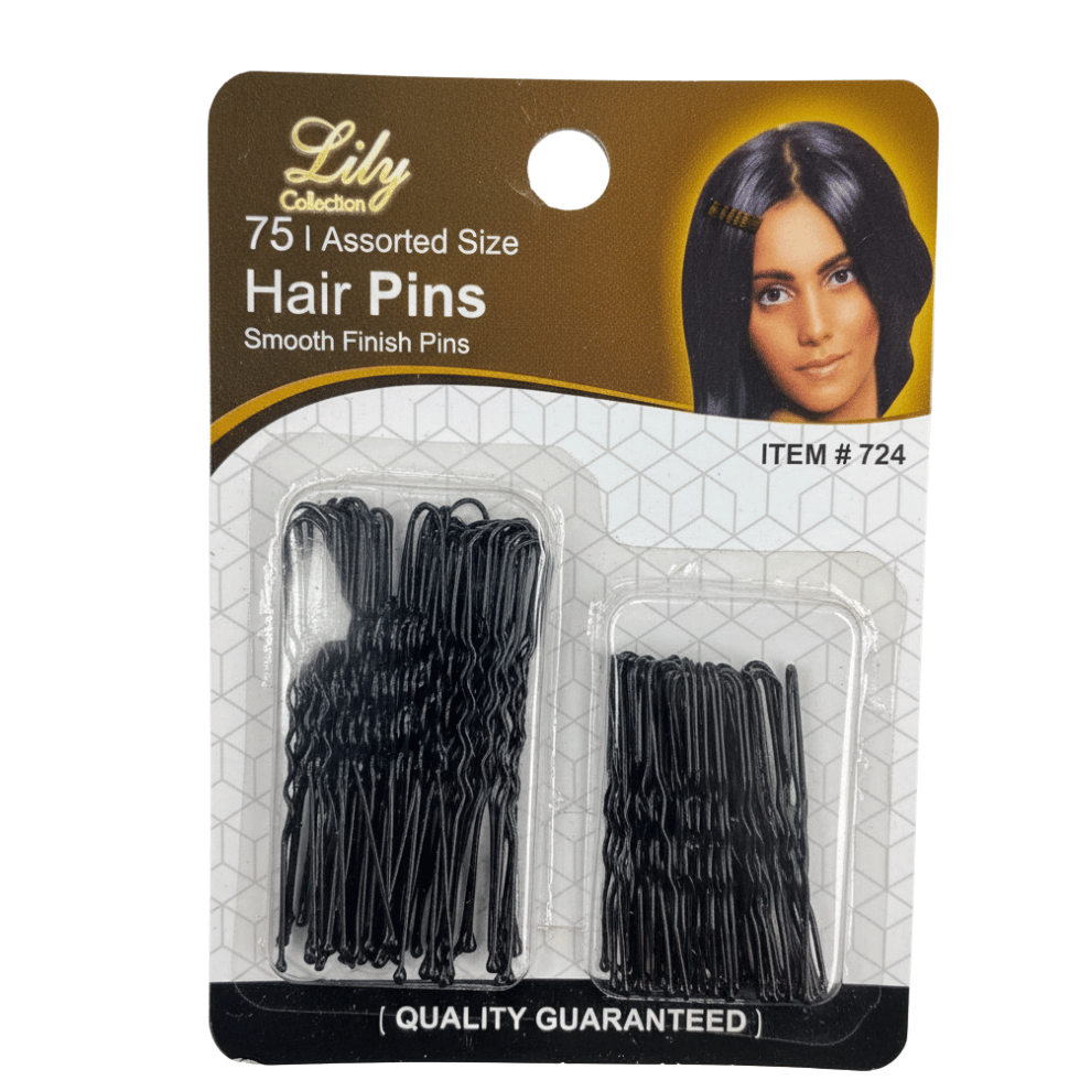 LILY assorted size hair pins 75pcs salon bobby pins smooth finish for secure styling and neat hair