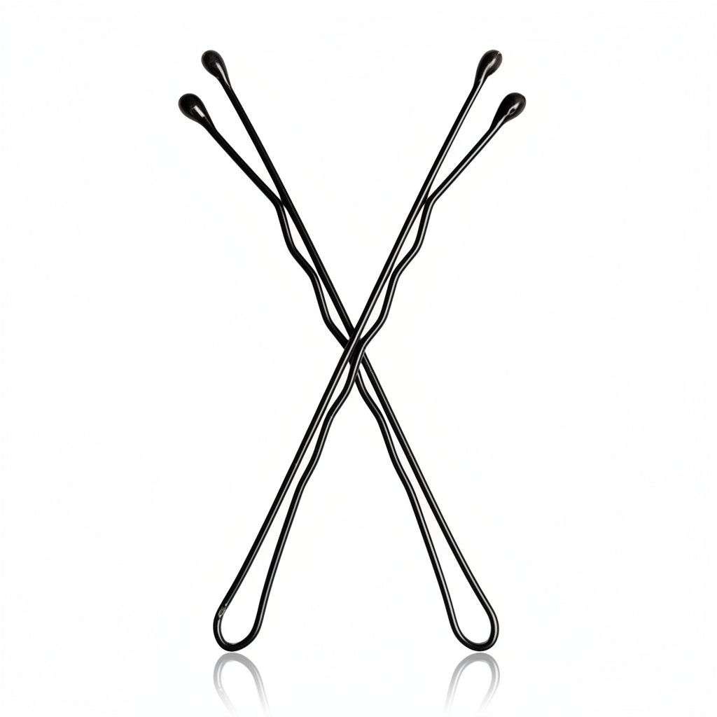 LILY collection 60 black bobby pins secure elegant hair pins for all hairstyles everyday and professional use