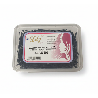 LILY LG-101 55mm black hair elastic bands 500pcs strong stretch hair ties for salon and everyday styling