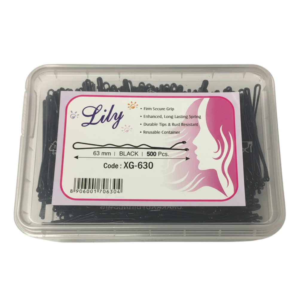 LILY XG-630 63mm black hair clips 500pcs strong hold salon styling sectioning clips professional hair accessories
