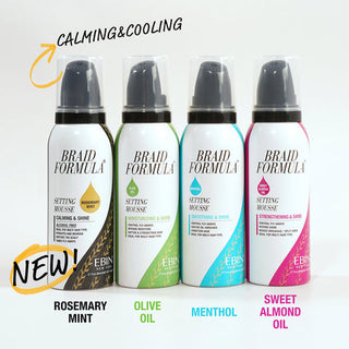 EBIN Braid Formula Moisturizing & Shine Setting Mousse with Olive Oil- Smooth & Frizz-Free Braids
