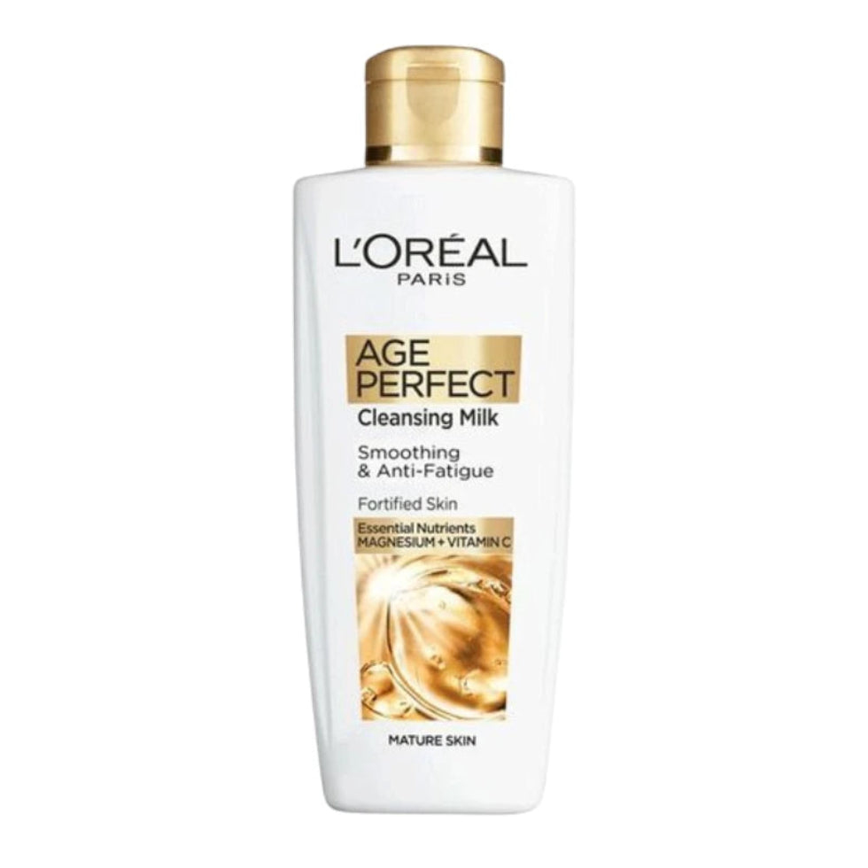 loreal age perfect cleansing milk 200ml gentle makeup remover anti fatigue hydrating cleanser for mature skin soft smooth skin care
