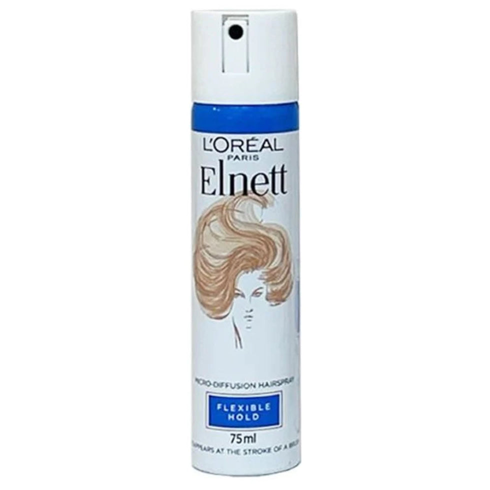 loreal elnett nFlexible Hold hold hair spray 75ml flexible lightweight hairspray anti frizz natural shine brushable styling spray