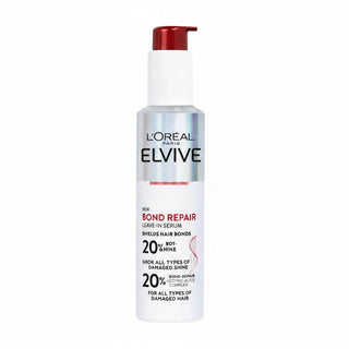 loreal elvive bond repair leave in serum 20 percent 150ml hair strengthening treatment reduces breakage repairs damaged hair adds shine frizz control
