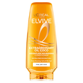 loreal elvive extraordinary oil coco conditioner 300ml coconut lightweight nourishing for smooth soft frizz free hair

