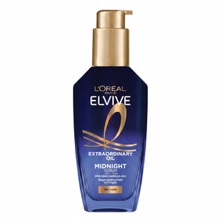 loreal elvive extraordinary oil midnight serum 100ml overnight hair treatment for frizz control smooth shiny hair
