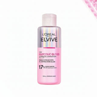 loreal elvive glycolic gloss lamination 200ml glycolic acid hair treatment smooth shiny glass hair effect salon lamination at home
