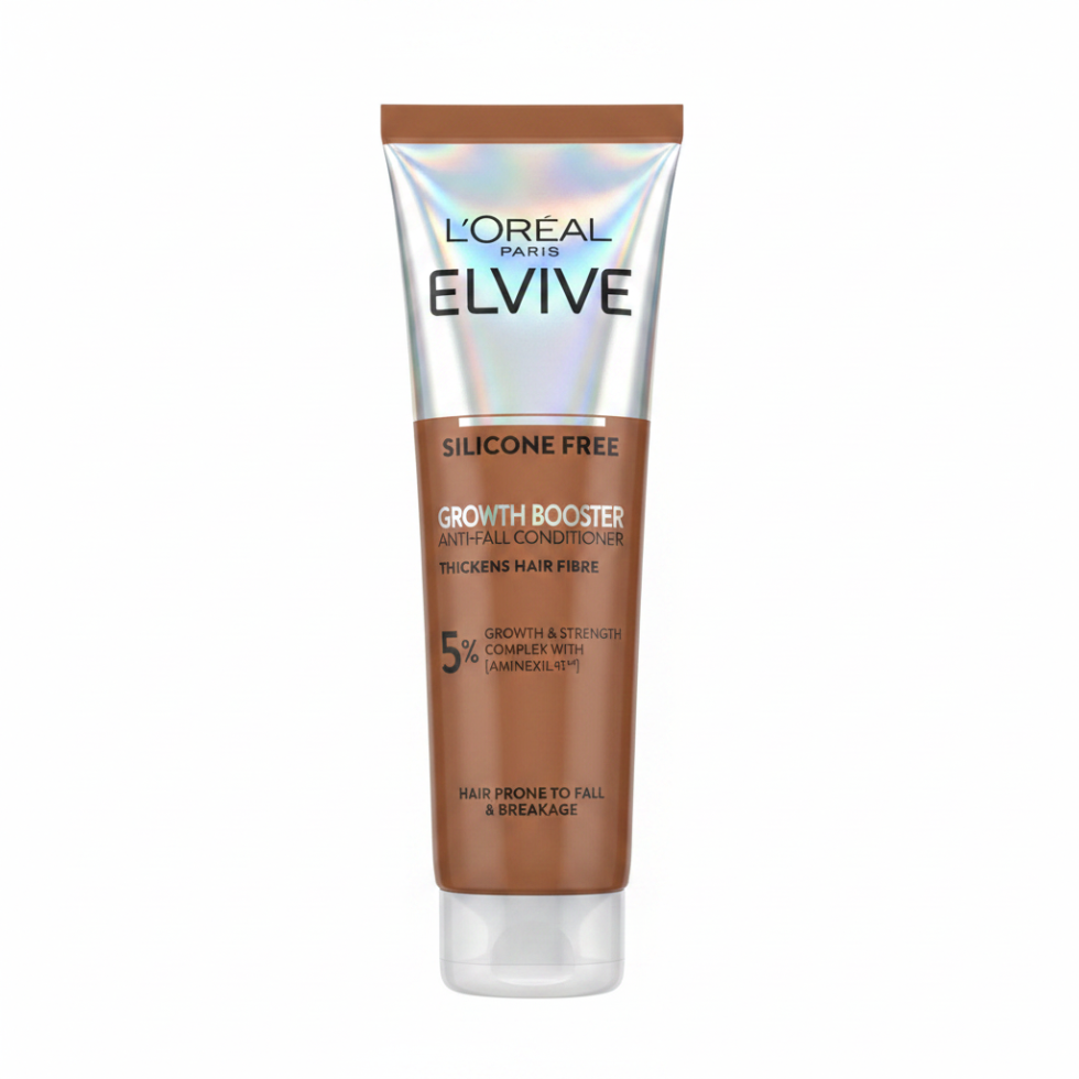 loreal elvive growth booster anti hair loss conditioner 150ml aminexil niacinamide reduces hair fall strengthens roots detangles hair for men and women
