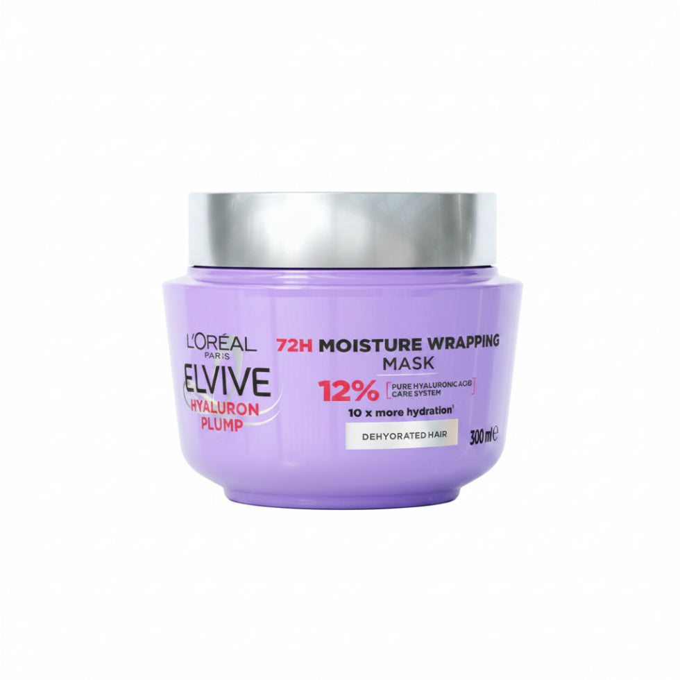 loreal elvive hyaluron plump hair mask 300ml for deep hydration smooth soft shiny fuller hair
