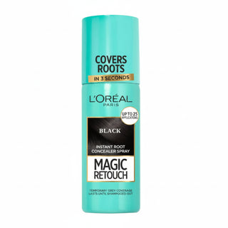 loreal magic retouch black75ml root concealer spray instant grey coverage temporary hair color touch up spray natural finish
