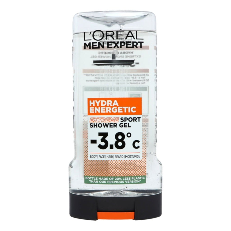 loreal men expert hydra energetic extreme sport shower gel 300ml 3 in 1 body face hair wash refreshing cooling formula